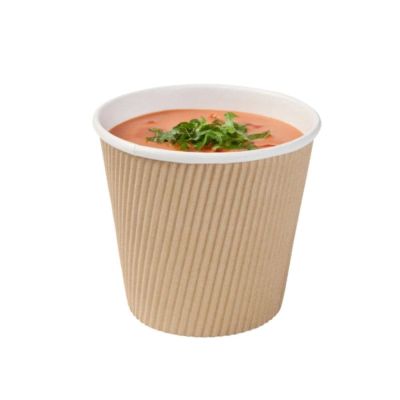 Geribbelde soepbeker Bruin 500 ml Ø 116 mm - 500 stuks