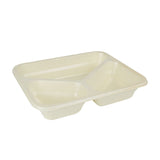 Meal trays Cellulose 950 ml, 25x17.7x4.5 cm 3 compartments, natural, bio