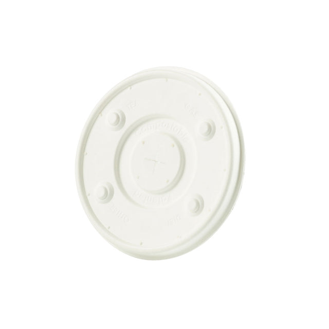 Flat Lid Paper Ø 90 mm White Straw Cross 