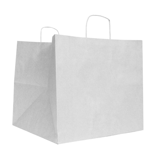 Record carrier Bags 33+33x33cm White 