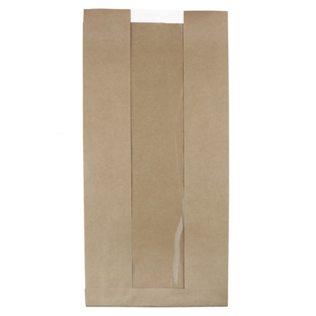 Paper bags with window 20x11x41 cm brown (500 pieces) [GB
