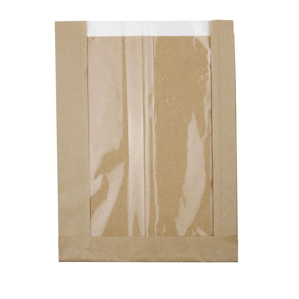 Strip window paper bags brown 20 + 5x26,7 mm 