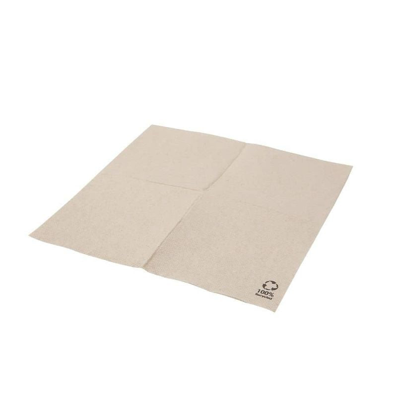 Eco Servetten Gerecycled Papier 200x200mm, 2 laags - 2.400 st