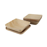 Schalen Palmware® 18x5x18 cm 800 ml, met deksel vierkant - 60 stuks