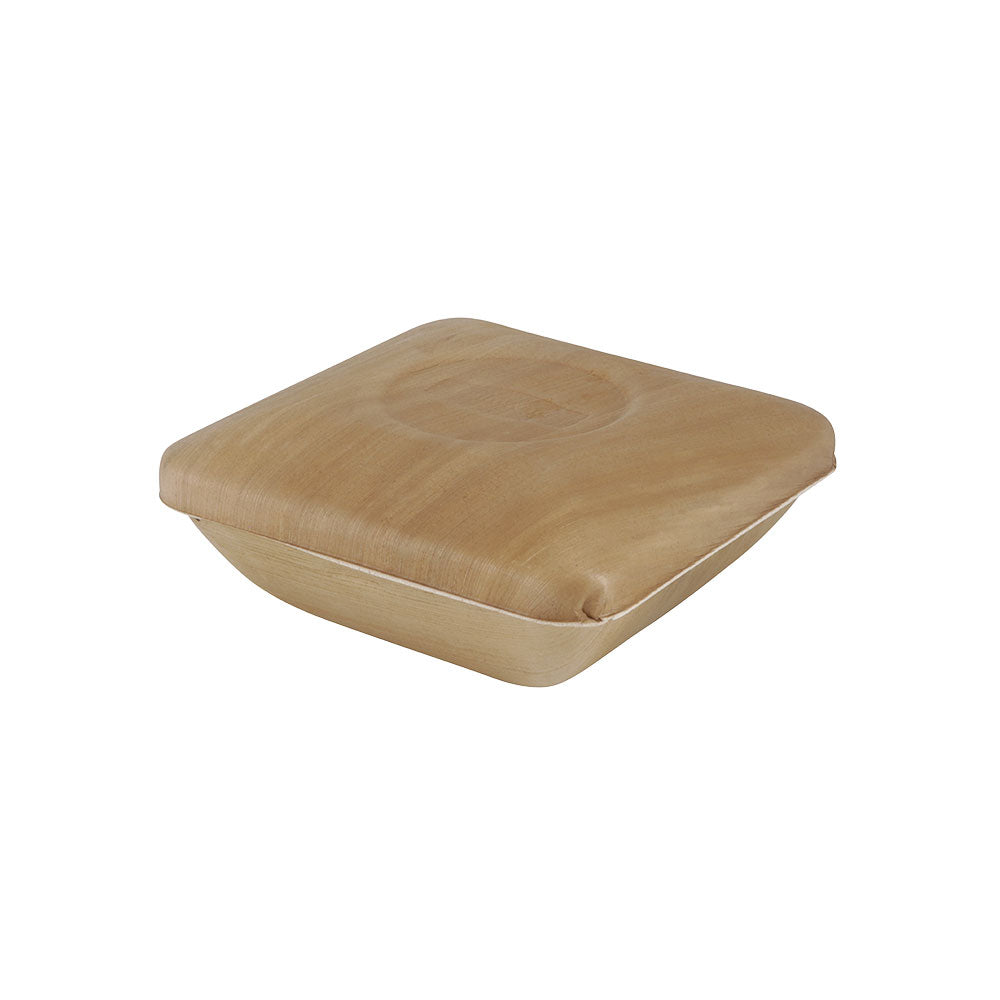 Schalen Palmware® 18x5x18 cm 800 ml, met deksel vierkant - 60 stuks