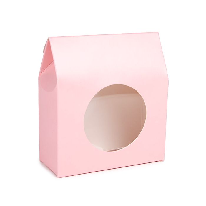 Geschenkdoosjes Roze met Rond Venster 89x38x102 mm - 25 st.