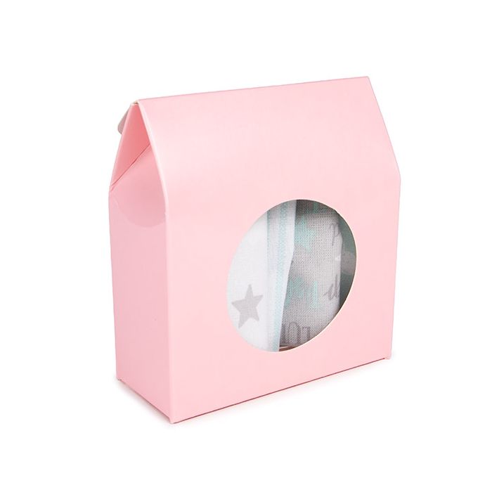 Geschenkdoosjes Roze met Rond Venster 89x38x102 mm - 25 st.