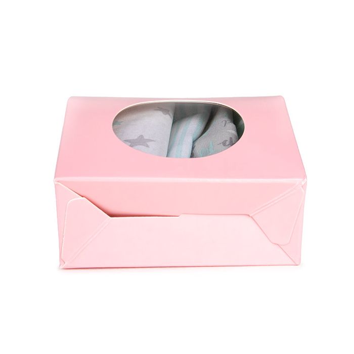 Geschenkdoosjes Roze met Rond Venster 89x38x102 mm - 25 st.