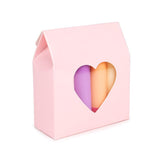 Geschenkdoosjes Roze met Hartvormig Venster 89x38x102 mm - 25 stuks