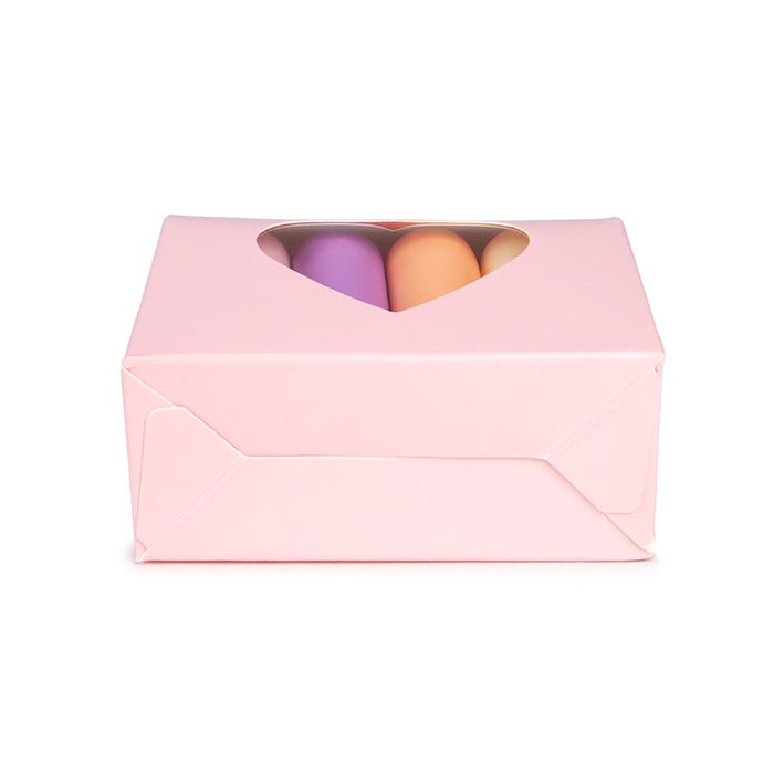 Geschenkdoosjes Roze met Hartvormig Venster 89x38x102 mm - 25 stuks
