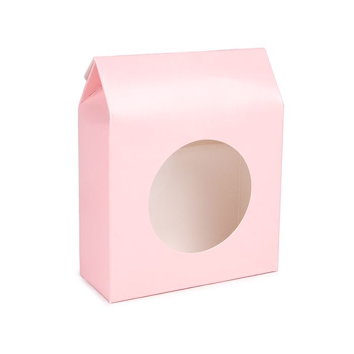 Kraftdoosjes Roze Met Rond Venster 105x44x133 mm - 25 stuks