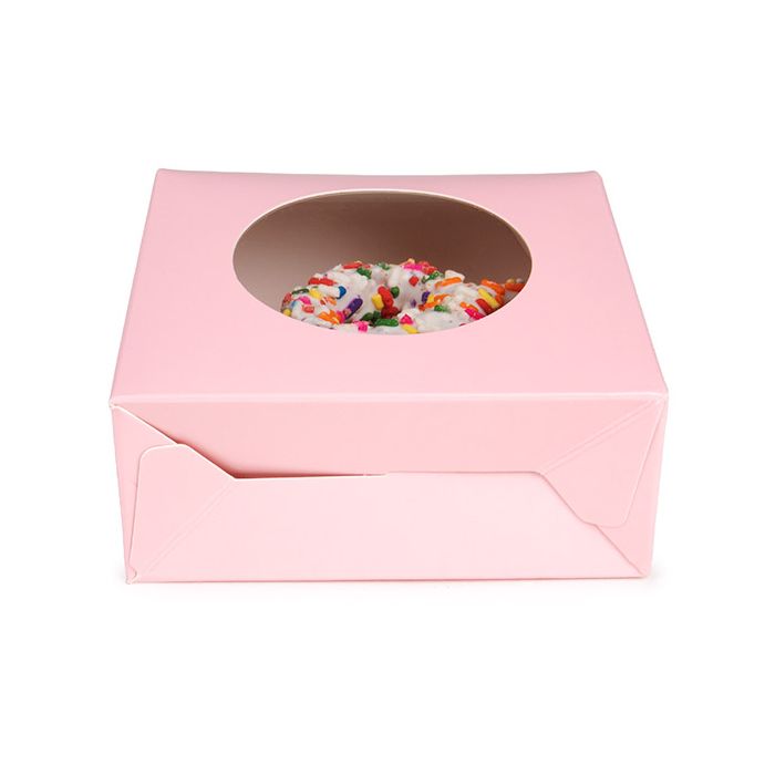 Kraftdoosjes Roze Met Rond Venster 105x44x133 mm - 25 stuks