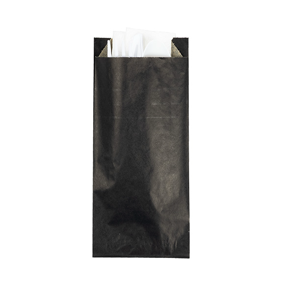 Papieren Zakken Vetbestendig Zwart 8,9x2,9x19,7cm - 100 stuks