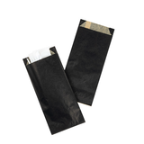 Papieren Zakken Vetbestendig Zwart 8,9x2,9x19,7cm - 100 stuks