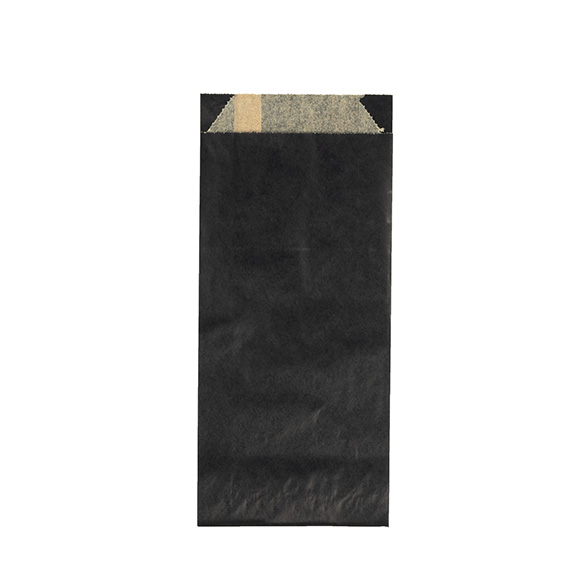 Papieren Zakken Vetbestendig Zwart 8,9x2,9x19,7cm - 100 stuks