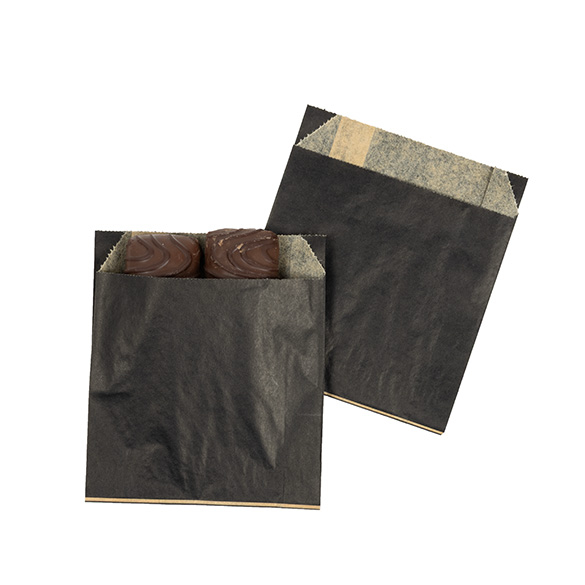 Papieren Zakken Vetbestendig Zwart 10,2x2,9x11,4cm - 100 stuks
