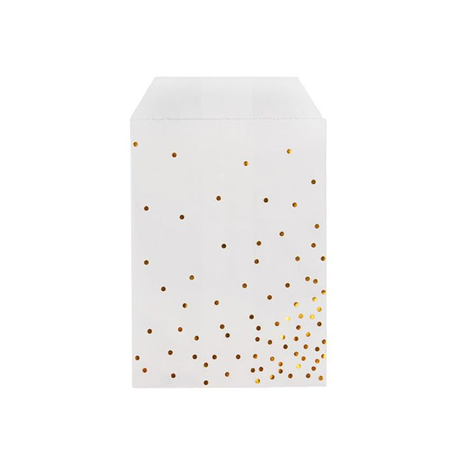 Paper Bags White with Gold Dots 76x127 mm 