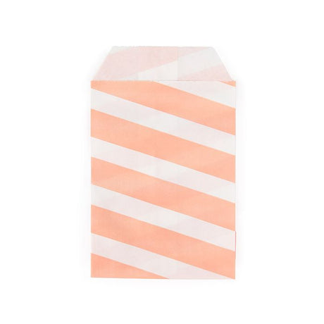 Paper Bags White with Pink Stripes 76x127 mm 