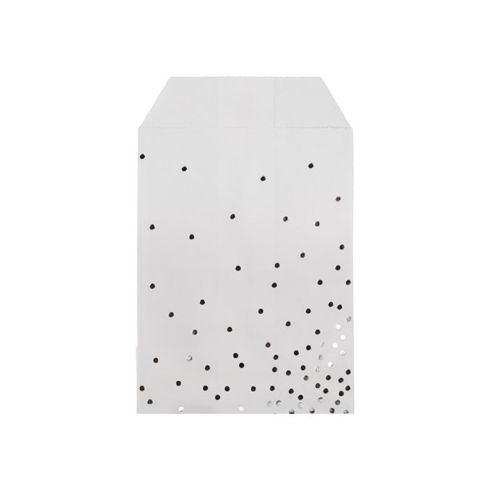 Paper Bags White with Silver Dots 76x127 mm 