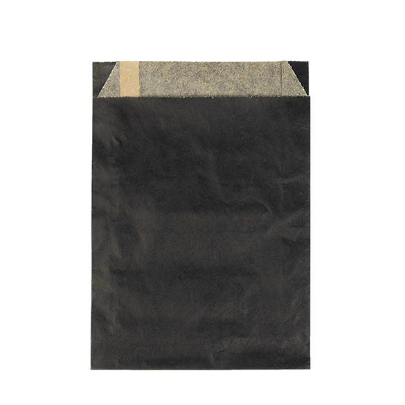 Papieren Zakken Vetbestendig Zwart 12,1x2,9x17,1cm - 100 stuks