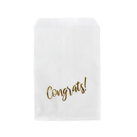 Paper Bags White with Gold Congrats 127x203 mm 
