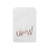 Paper Bags White with Rose Gold Cheers 127x203 mm 