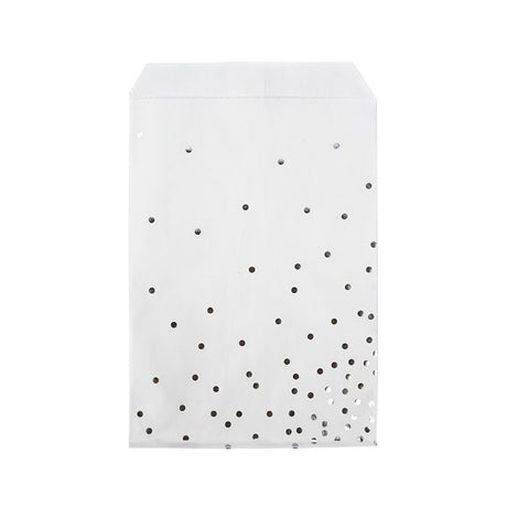 Paper Bags White with Silver Dots 127x203 mm 