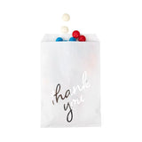 Paper Zakken Wit Met Zilveren Thank You Bedrukking 127x203mm - 100 st