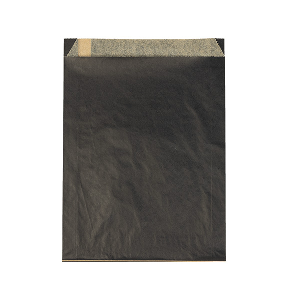 Papieren Zakken Vetbestendig Zwart 17,1x2,7x22,9cm - 100 stuks