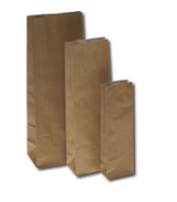Eco Blokbodemzakjes Bruin Kraft Papier Vetvrij 90x60x245mm - 100 st