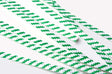 Tin Ties 10.2x0.4cm Paper White/Green striped (1.000 pieces) [TT4WGS]