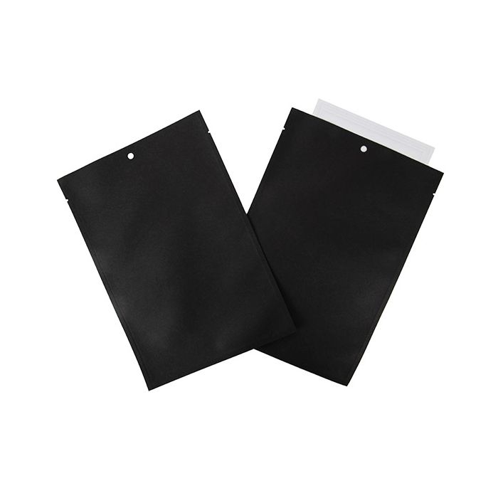 Eco Vlakke Zakken Kraft/Bioplastic Zwart 152x229mm - 100 st