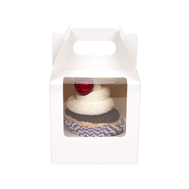 Single Cupcake Handle Box Set White 102x102x102mm 