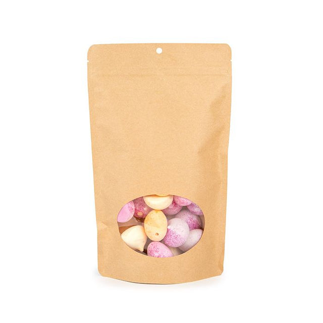 Stand Up Pouches Kraft Compostable 171x89x286 mm with oval Window 