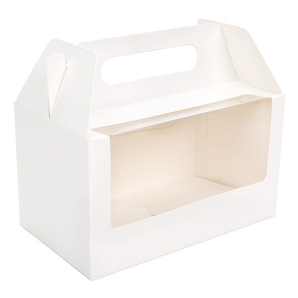 Witte Kraft Doosjes Met Handvat En Venster 178x102x102 mm - 25 stuks