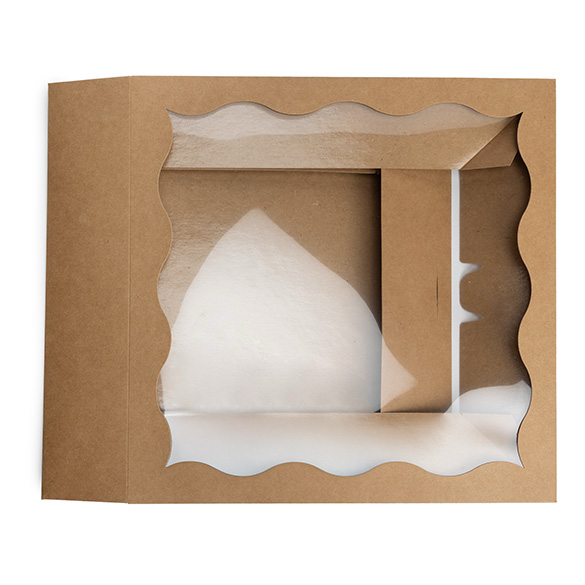 Kraft Doosjes met Gegolfd Venster 30,5x6,4x30,5cm - 25 stuks