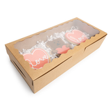 Kraft Doosjes met Gegolfd Venster 30x6,5x14cm - 25 stuks