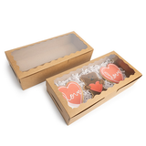 Kraft Doosjes met Gegolfd Venster 30x6,5x14cm - 25 stuks