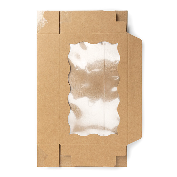 Kraft Doosjes met Gegolfd Venster 17,8x3,8x11cm - 25 stuks