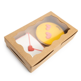 Kraft Doosjes met Gegolfd Venster 17,8x3,8x11cm - 25 stuks