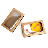 Kraft Doosjes met Gegolfd Venster 17,8x3,8x11cm - 25 stuks
