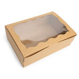 Kraft Doosjes met Gegolfd Venster 22,1x7x15,1cm - 25 stuks