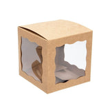 Geschenkdoosjes Kraftpapier met 3 vensters 75x75x75mm - 25 st