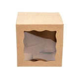 Geschenkdoosjes Kraftpapier met 3 vensters 75x75x75mm - 25 st