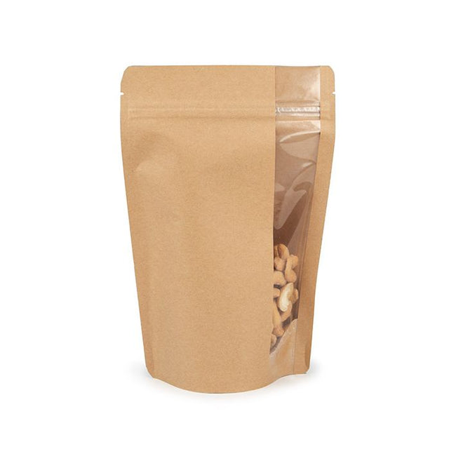 Stand Up Pouches Kraft | Vertical Window | 149x89x232mm 