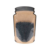 Mason Jar Zipper Pouch Kraft w/ Clear Front 130x76x206mm 