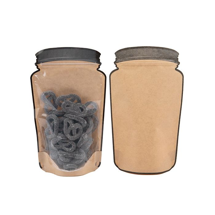 Stazakken Kraft Pot vorm Met Transparante Voorzijde 152x79x254mm - 100 Stuks