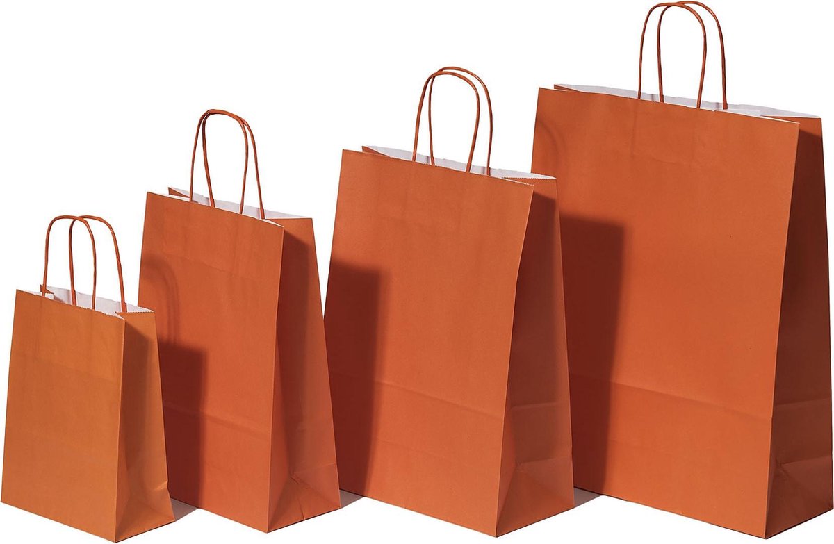 Paper Carry Bags Orange 320+120x410mm 