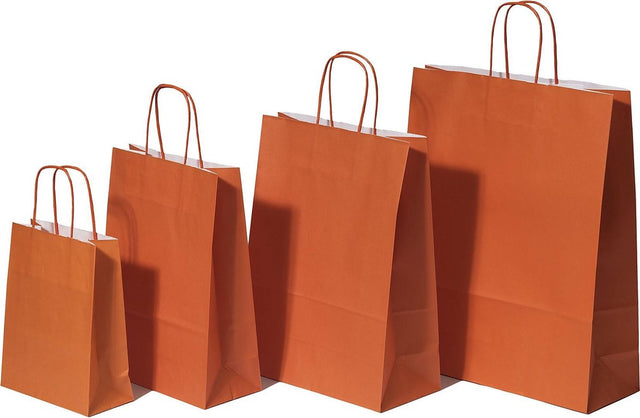 Paper Carry Bags Orange 320+120x410mm 