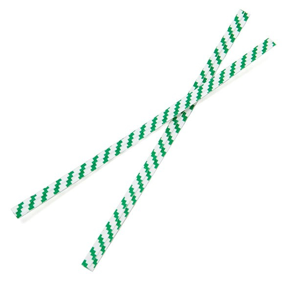 Sluitclip 102x4mm Papier Wit/Groen gestreept - 1.000 st